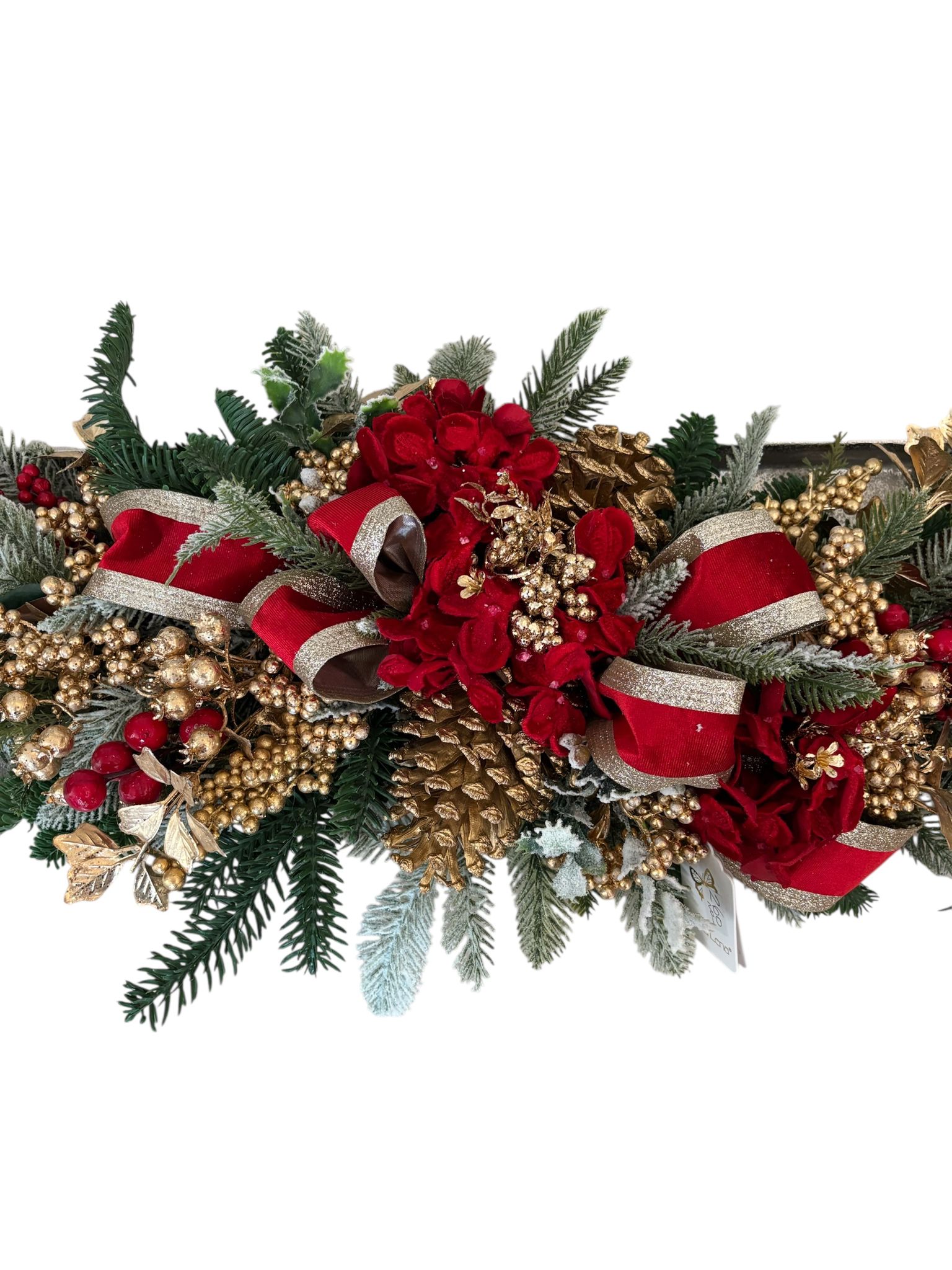 Centrotavola Artigianale con Ghirlanda e Vassoio 75 cm – Fiori di Lena