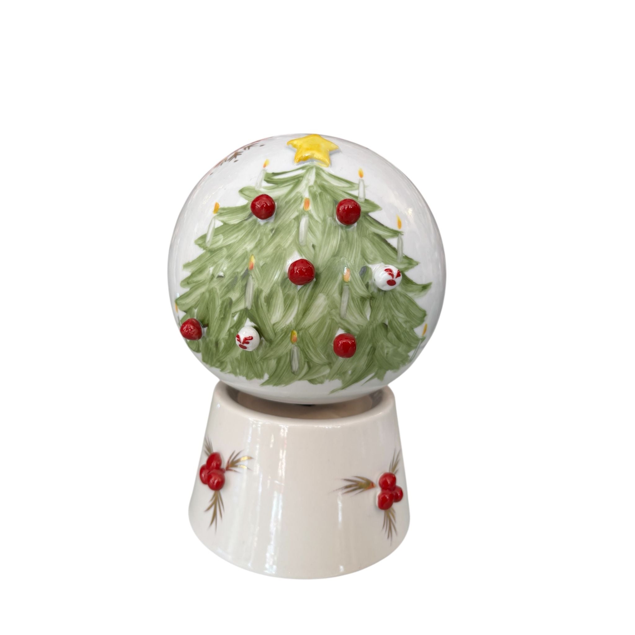 Carillon a Sfera in Ceramica con Alberello di Natale 20 cm - Sbordone