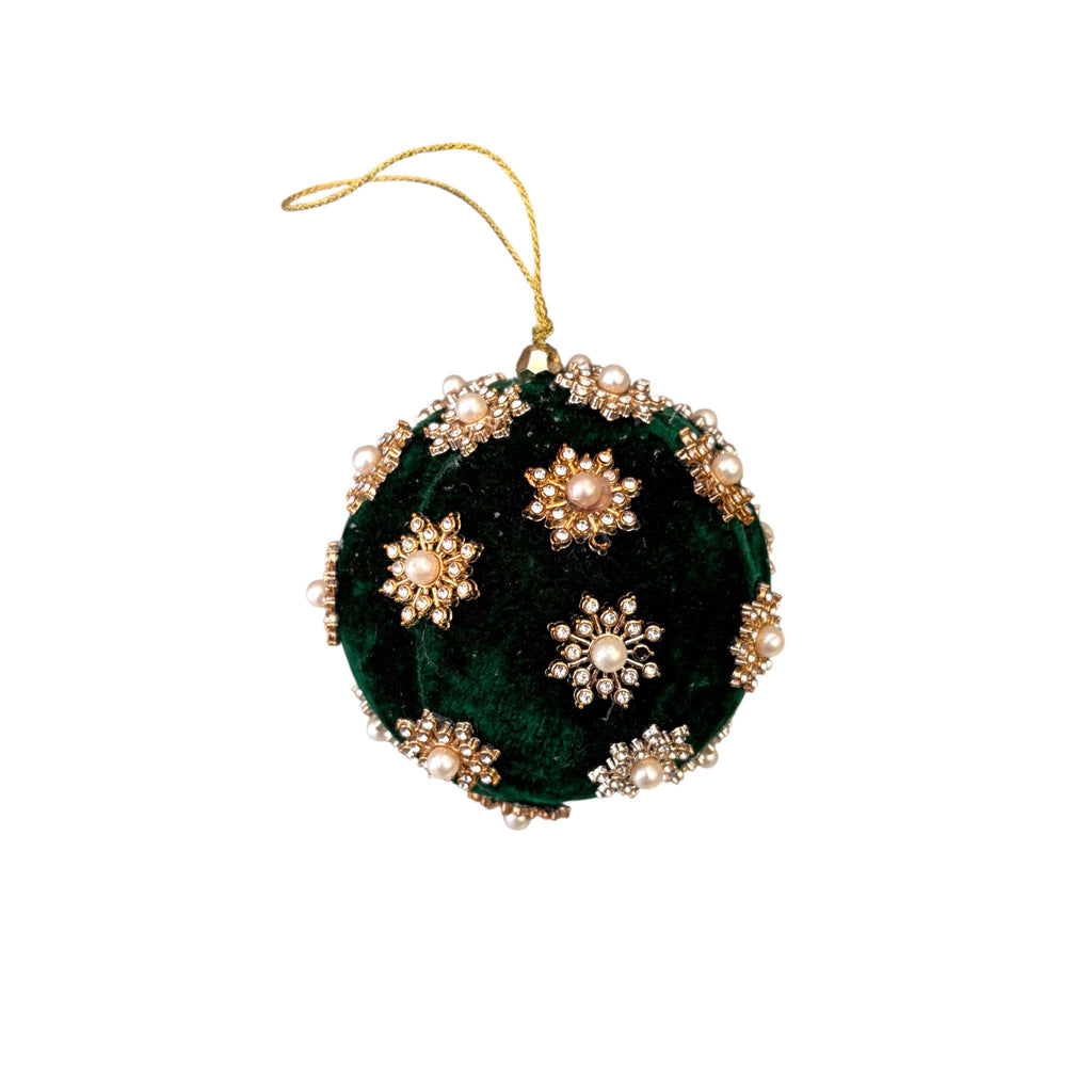 Sfera in Velluto con Fiorellini in Rilievo Ø 10 cm - Fade