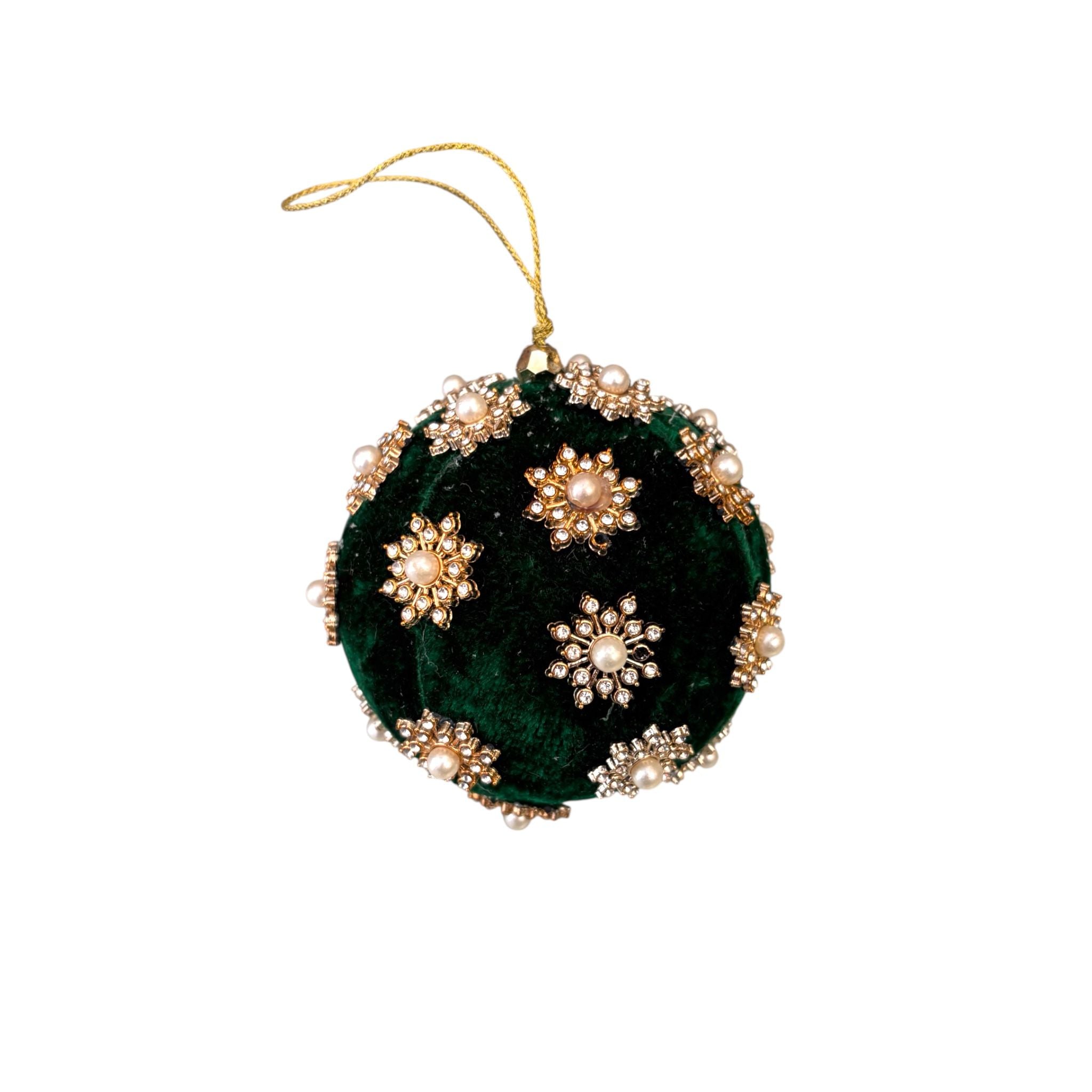 Sfera in Velluto con Fiorellini in Rilievo Ø 10 cm - Fade