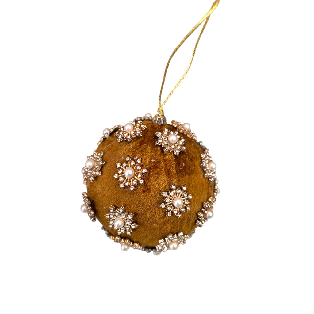 Sfera in Velluto con Fiorellini in Rilievo Ø 10 cm - Fade