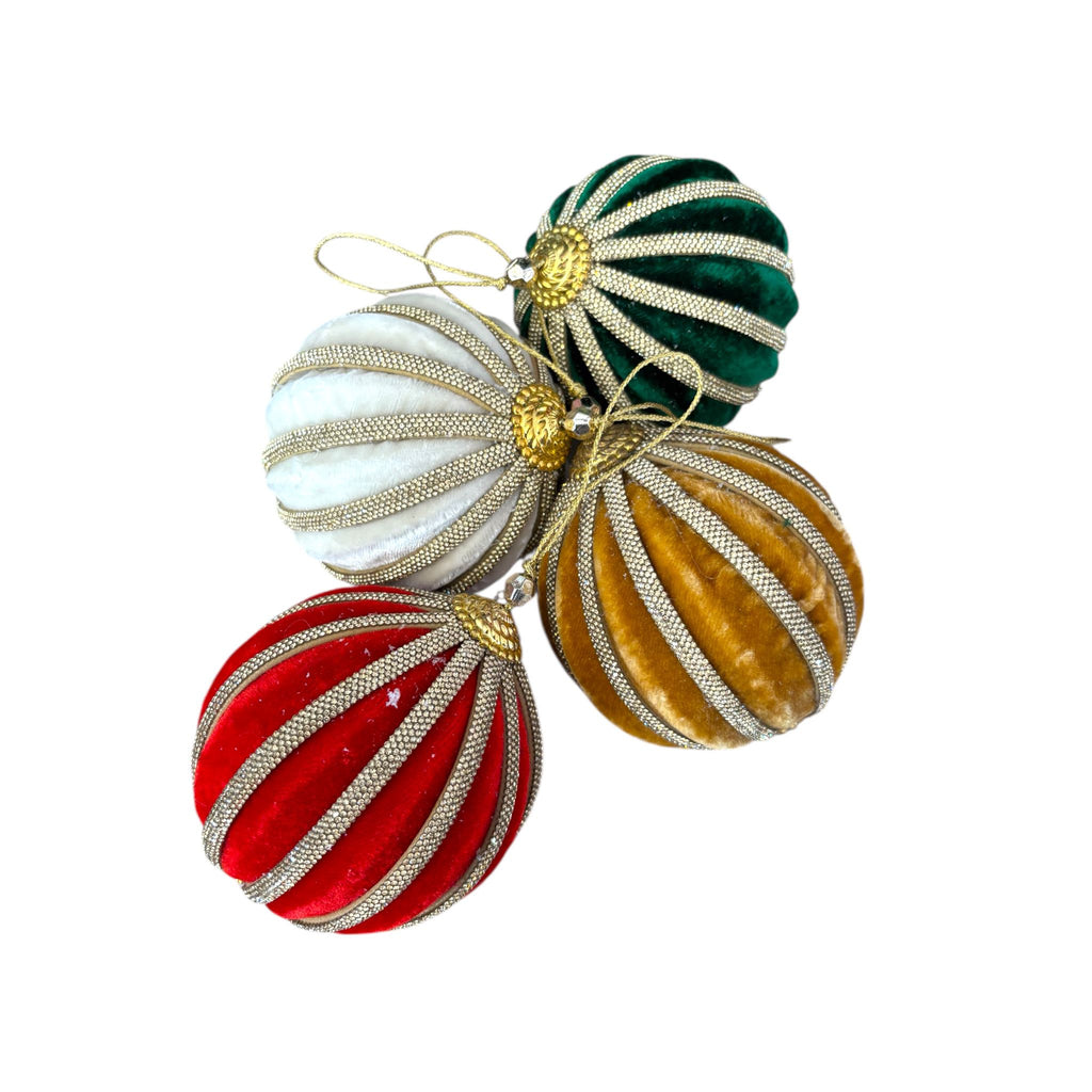 Sfera in Velluto con Strass in Rilievo Ø 10 cm - Fade