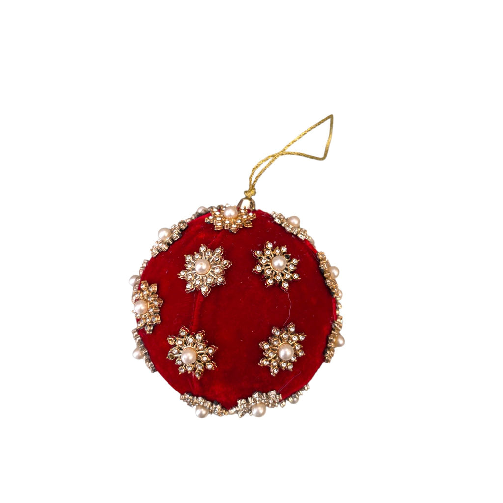 Sfera in Velluto con Fiorellini in Rilievo Ø 10 cm - Fade