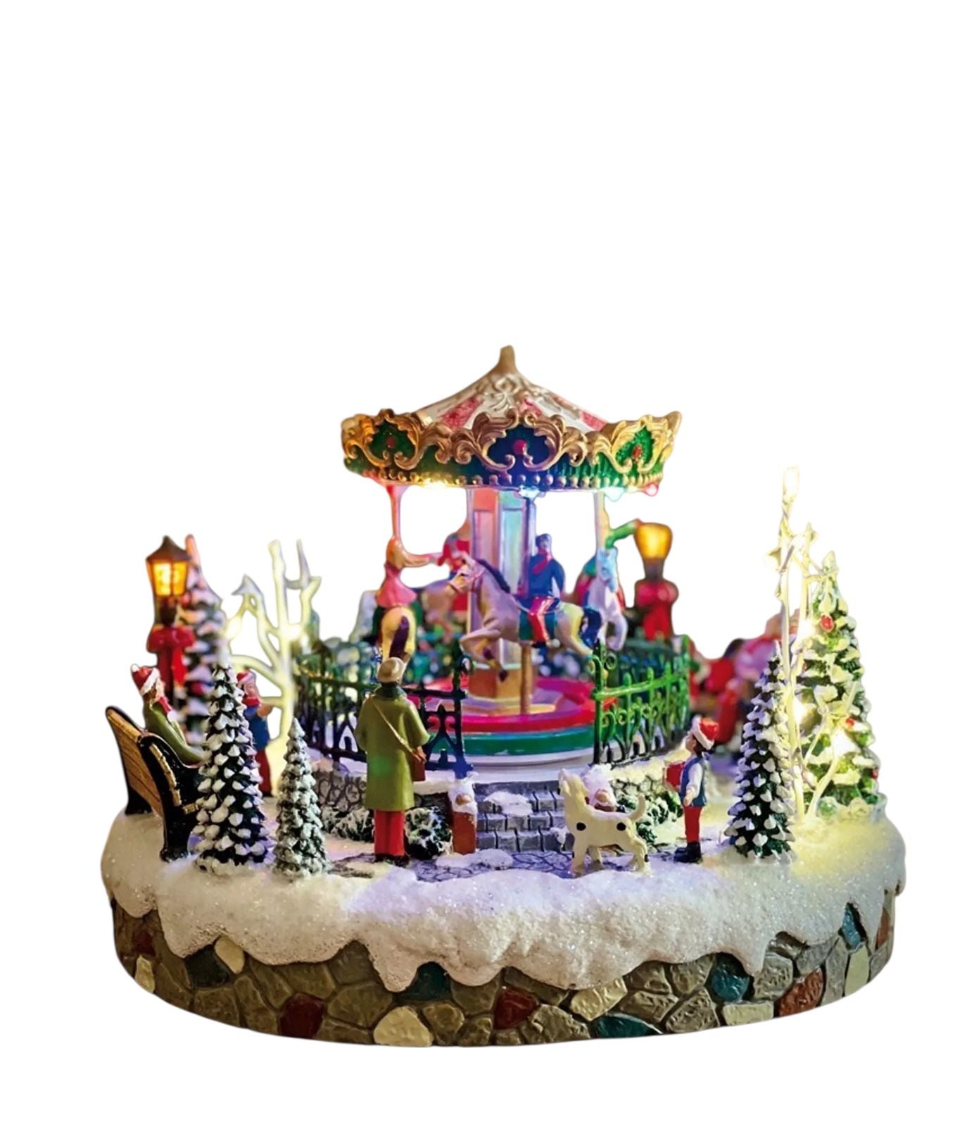 Giostra Natalizia con Luci, Movimento e Musica - Il Mondo dei Carillon