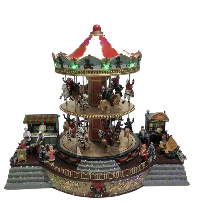 Giostra a 2 Piani con Animali, Luci e Melodie - Il Mondo Dei Carillon