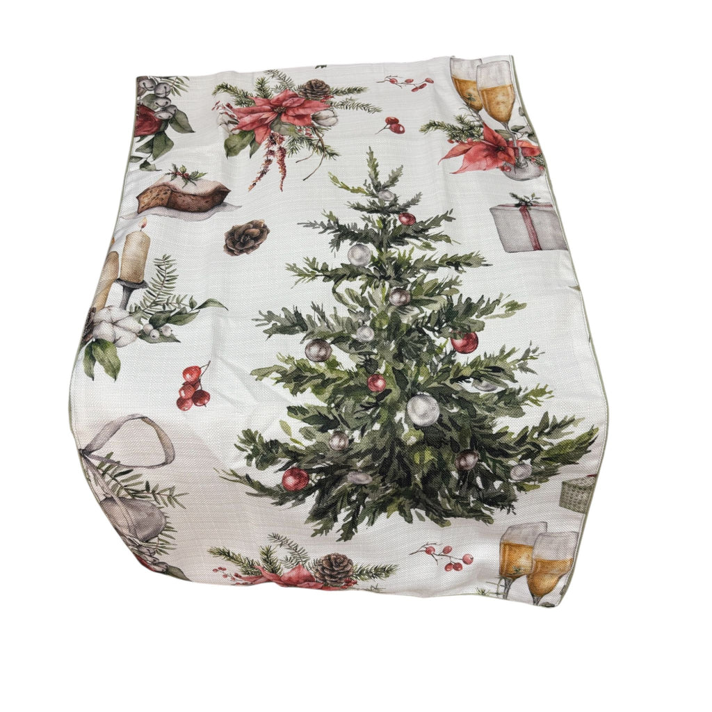 Runner Double Face con Decori Natalizi 140x46 cm - Blanc Mariclò