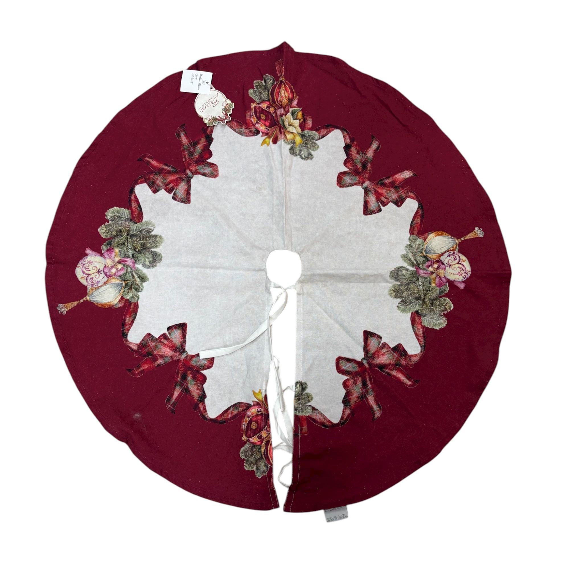 Gonna per Albero in Tessuto Avorio e Bordeaux - Blanc Mariclò