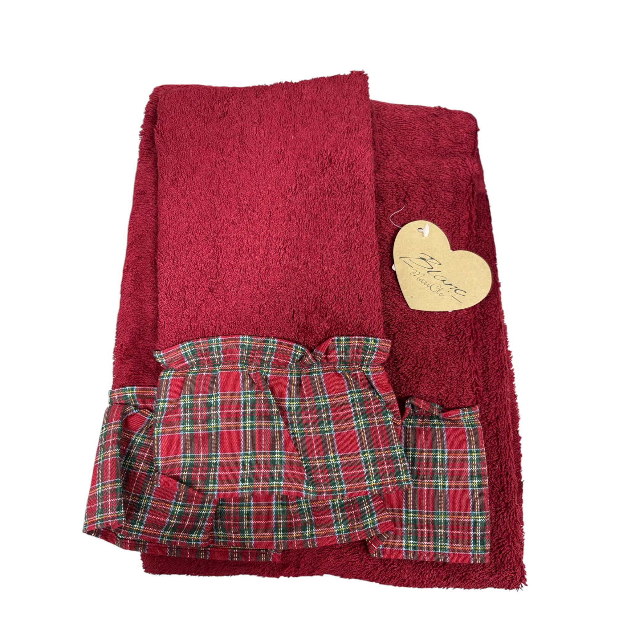 Coppia Asciugamani in Spugna con Gala Tartan - Blanc Mariclò