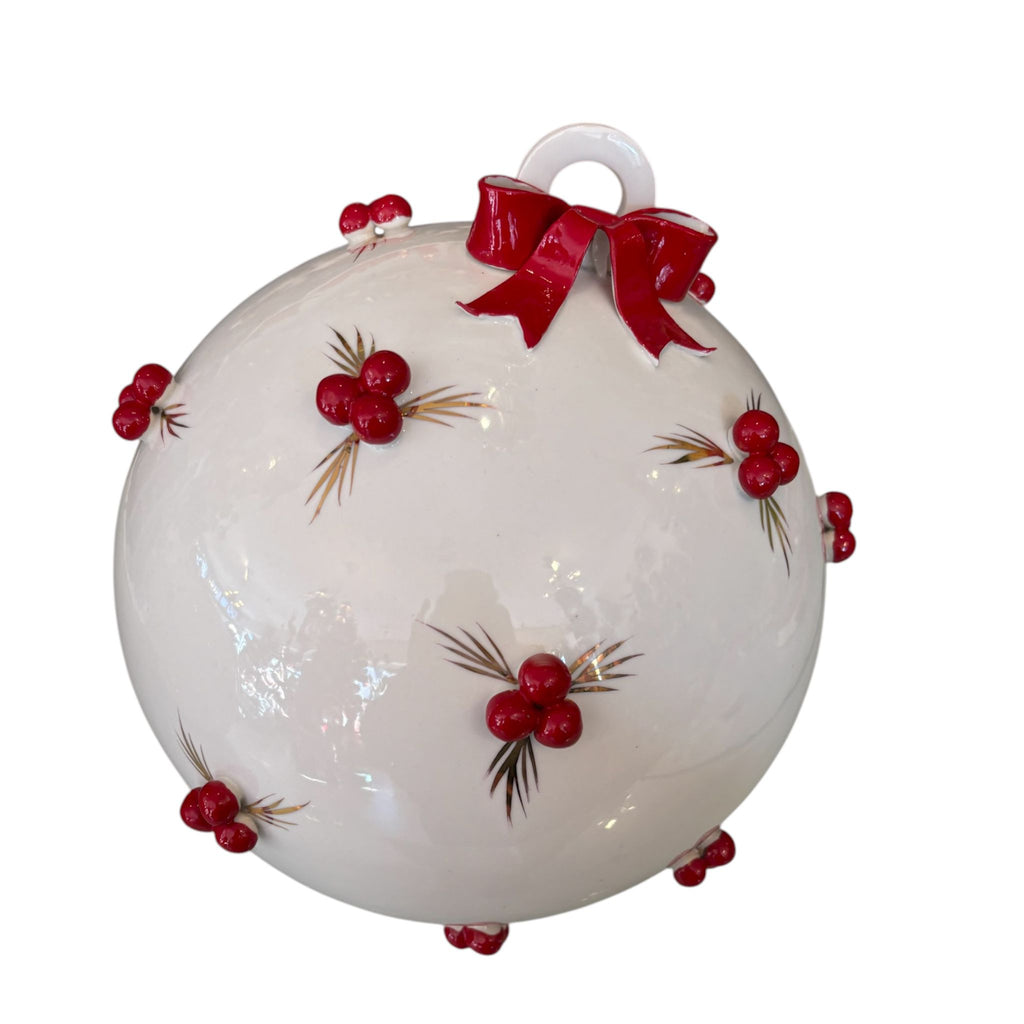 Sfera in Ceramica di Capodimonte con Fiocco – Ceramiche Sbordone