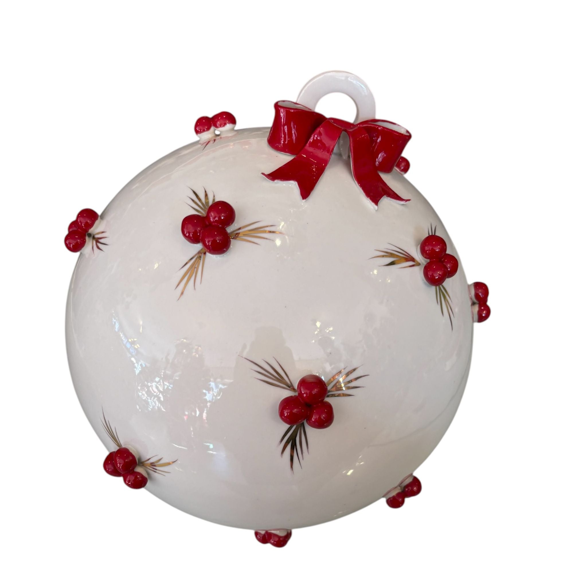 Sfera in Ceramica di Capodimonte con Fiocco – Ceramiche Sbordone