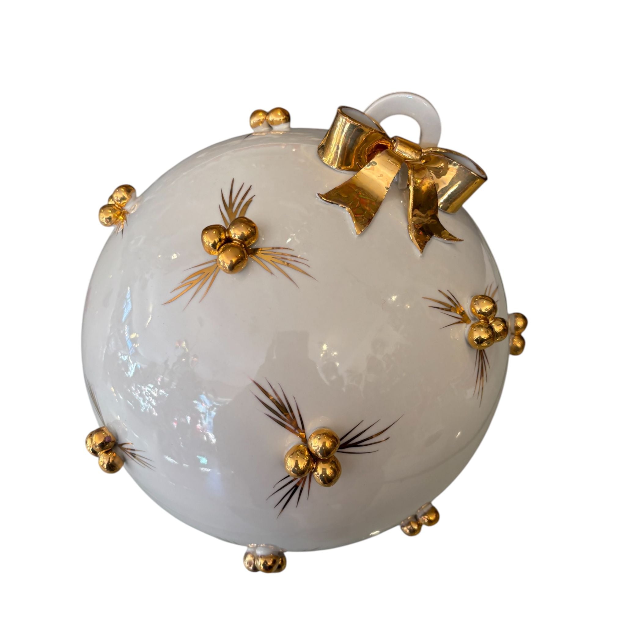 Sfera in Ceramica di Capodimonte con Fiocco – Ceramiche Sbordone