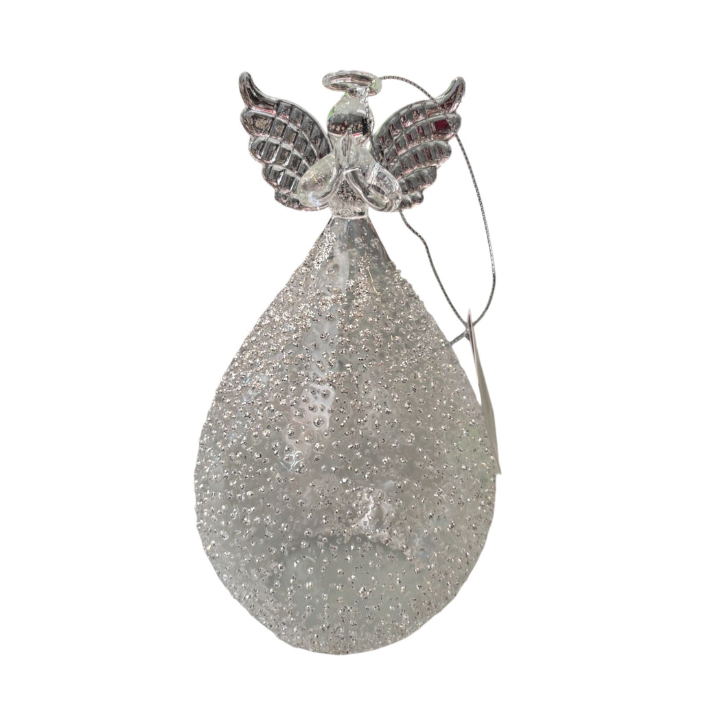 Decorazione Angioletto in Vetro Trasparente per Albero 17 cm - Goodwill