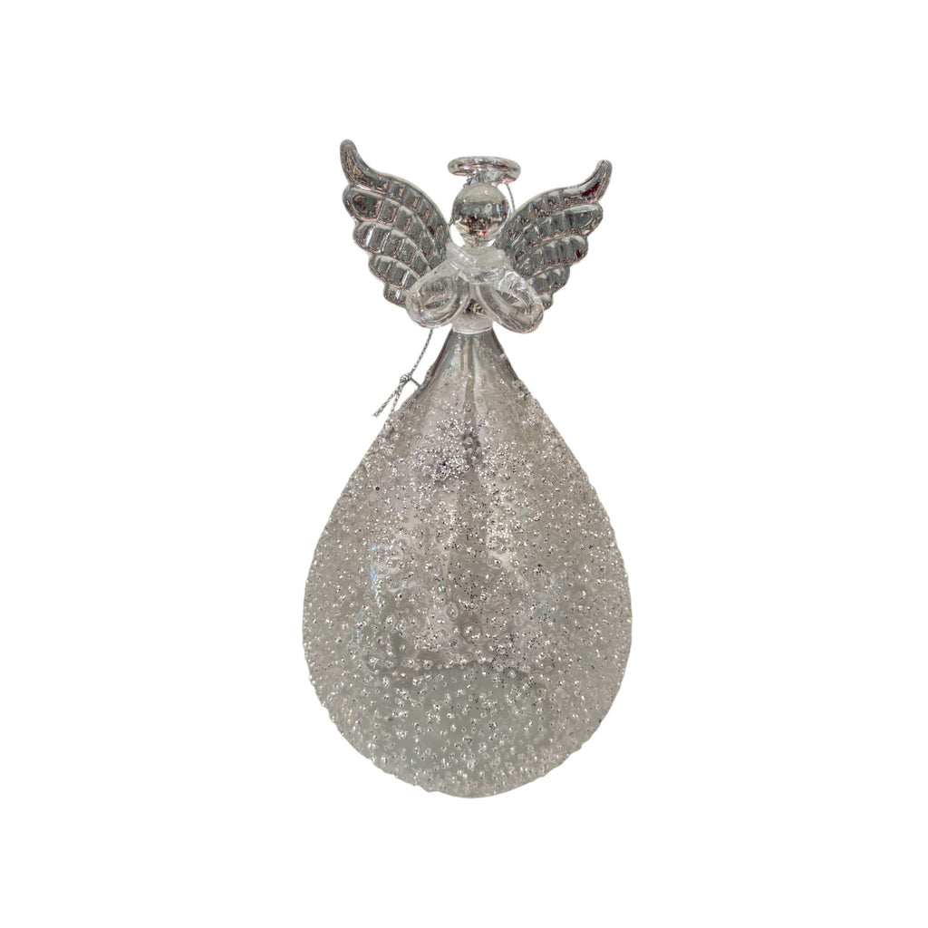 Decorazione Angioletto in Vetro Trasparente per Albero 17 cm - Goodwill