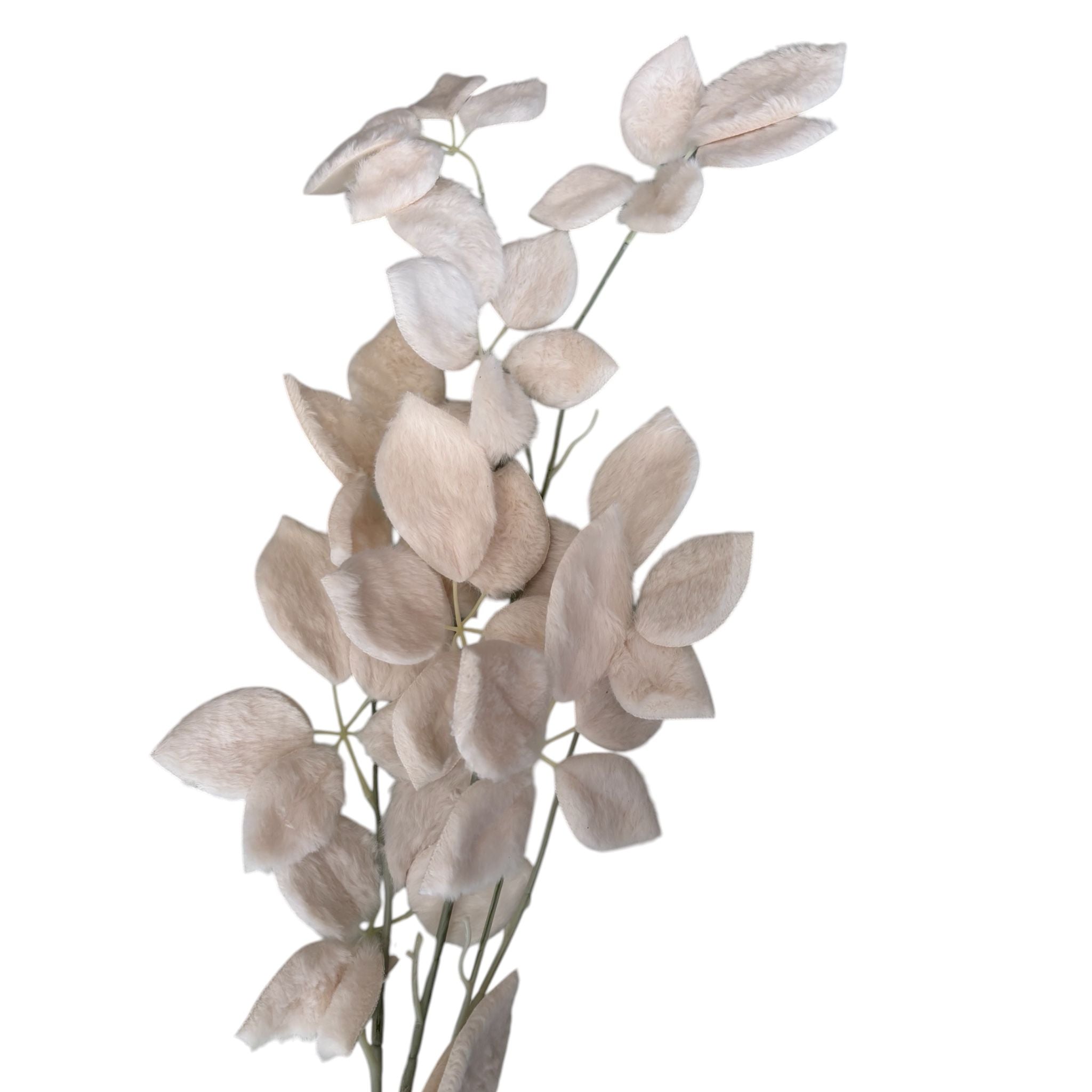 Tralcio Decorativo con Foglie in Peluche Bianche 130 cm - Goodwill