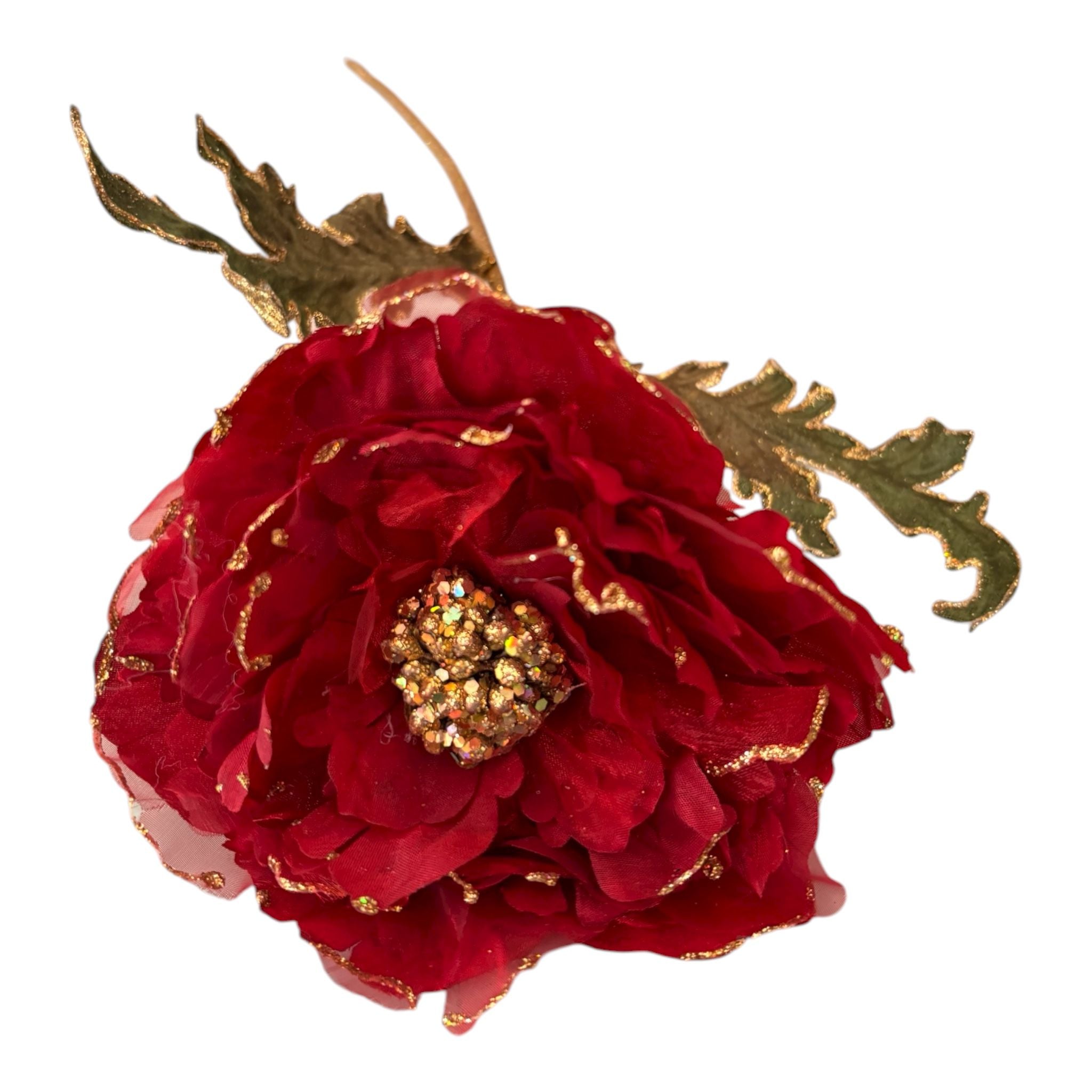 Fiore Decorativo in Tessuto Rosso con Stelo Lungo 70 cm – Goodwill