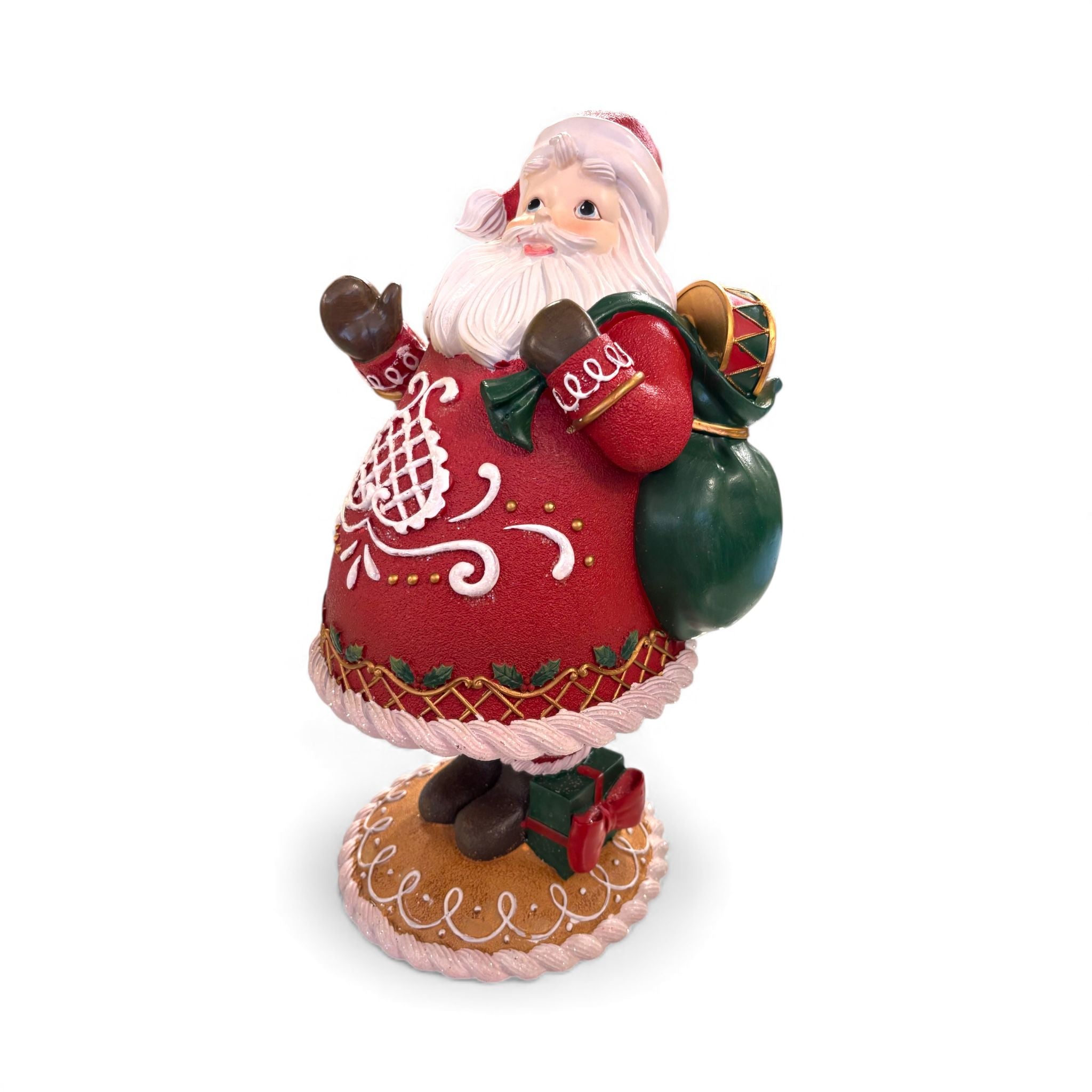 Babbo Natale Decorativo con Sacco Doni e Tamburo 35 cm - Goodwill