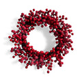 Ghirlanda Natalizia di Bacche Rosse con Effetto Ghiacciato 33 cm- In Art