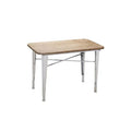 Tavolino Rettangolare in Legno con Base in Metallo Bianco