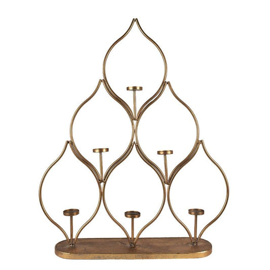 Candelabro da Terra a Sei Fuochi con Forma a Lanterna