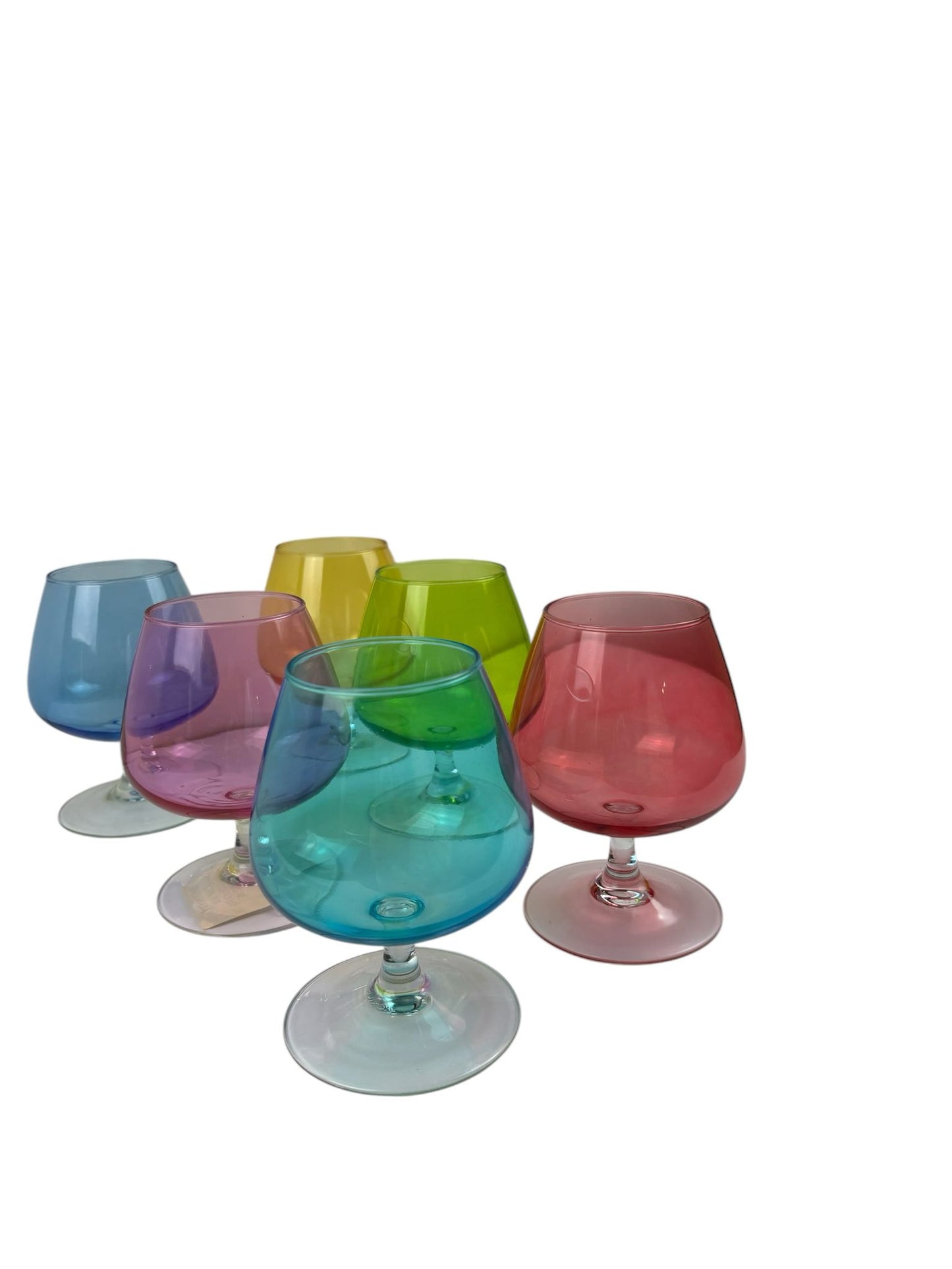 Set 6 Bicchieri da Brandy in Vetro Colorato - Cristalleria Gi. e Gi.