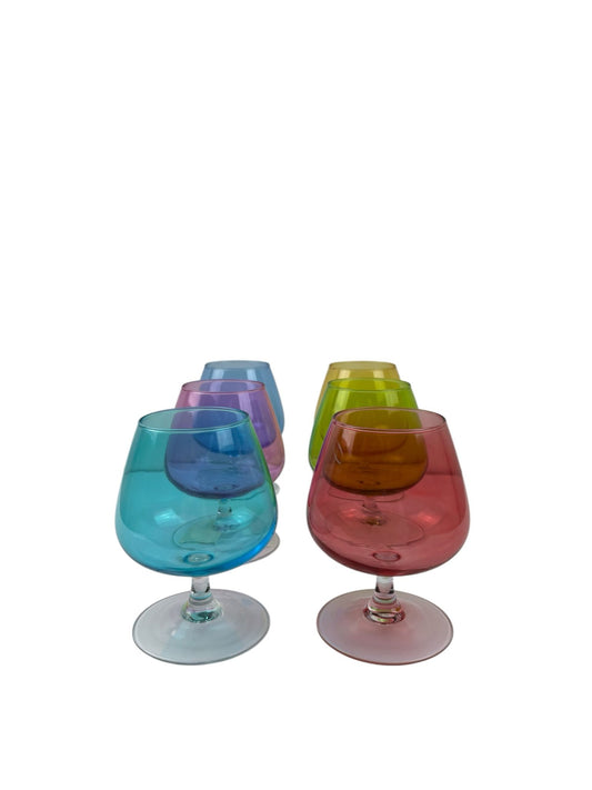 Set 6 Bicchieri da Brandy in Vetro Colorato - Cristalleria Gi. e Gi.