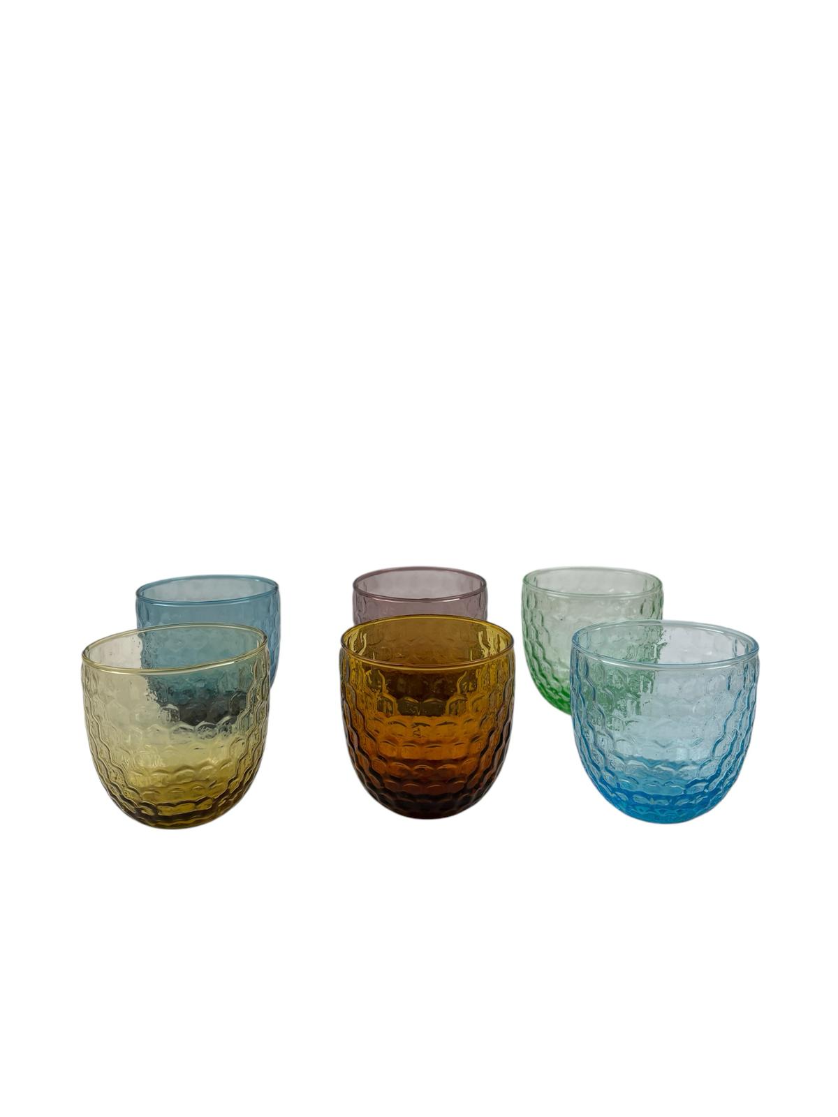 Set 6 Bicchieri Multicolore in Vetro - Rose e Tulipani