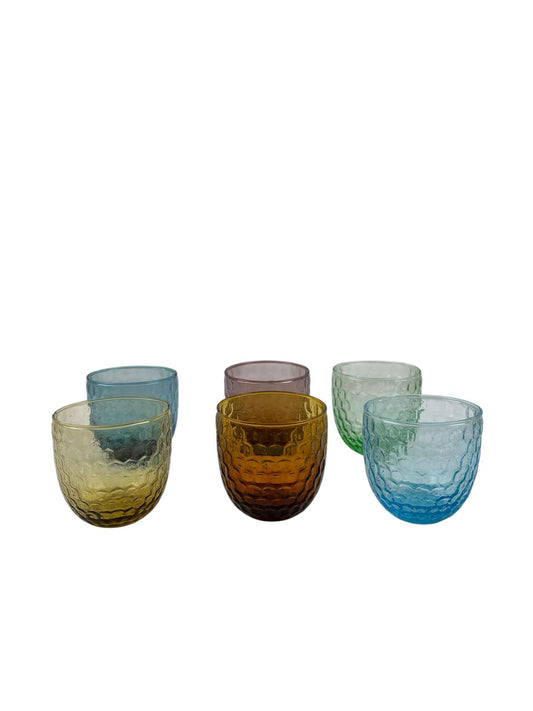 Set 6 Bicchieri Multicolore in Vetro - Rose e Tulipani