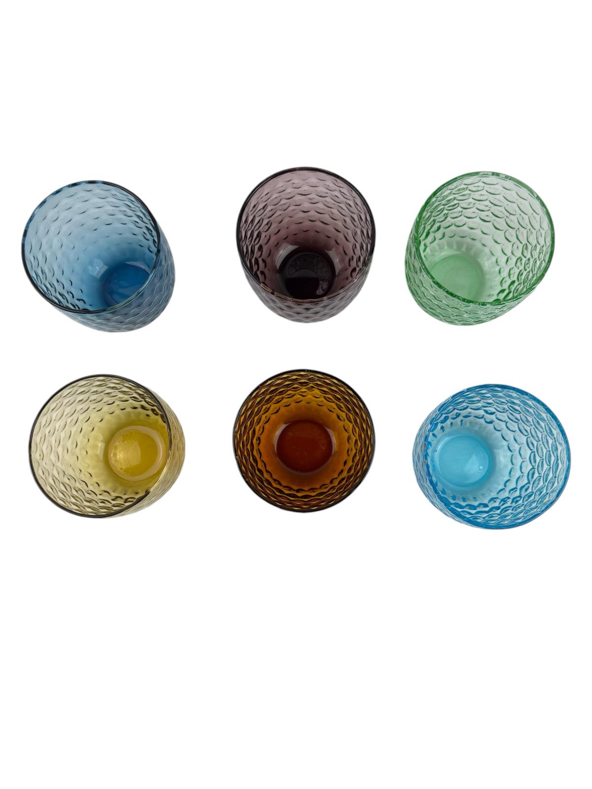 Set 6 Bicchieri Multicolore in Vetro - Rose e Tulipani