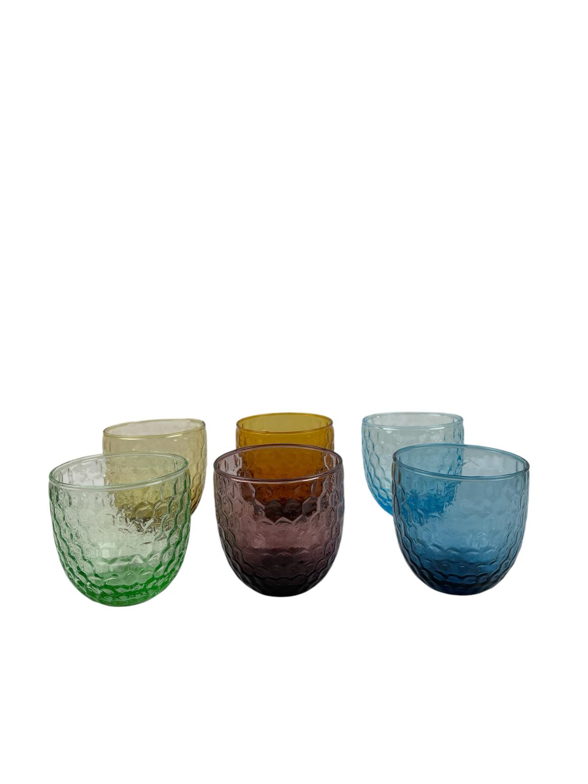 Set 6 Bicchieri Multicolore in Vetro - Rose e Tulipani