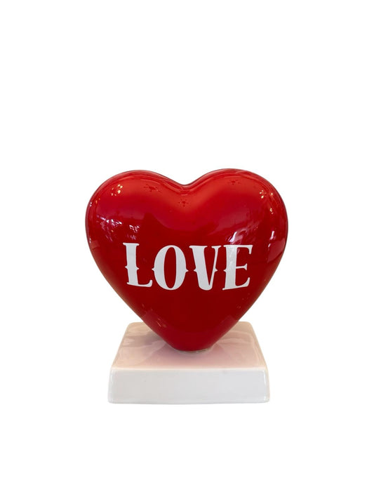Scultura Cuore Rosso con Scritta "Love" 16 cm  – Amagè