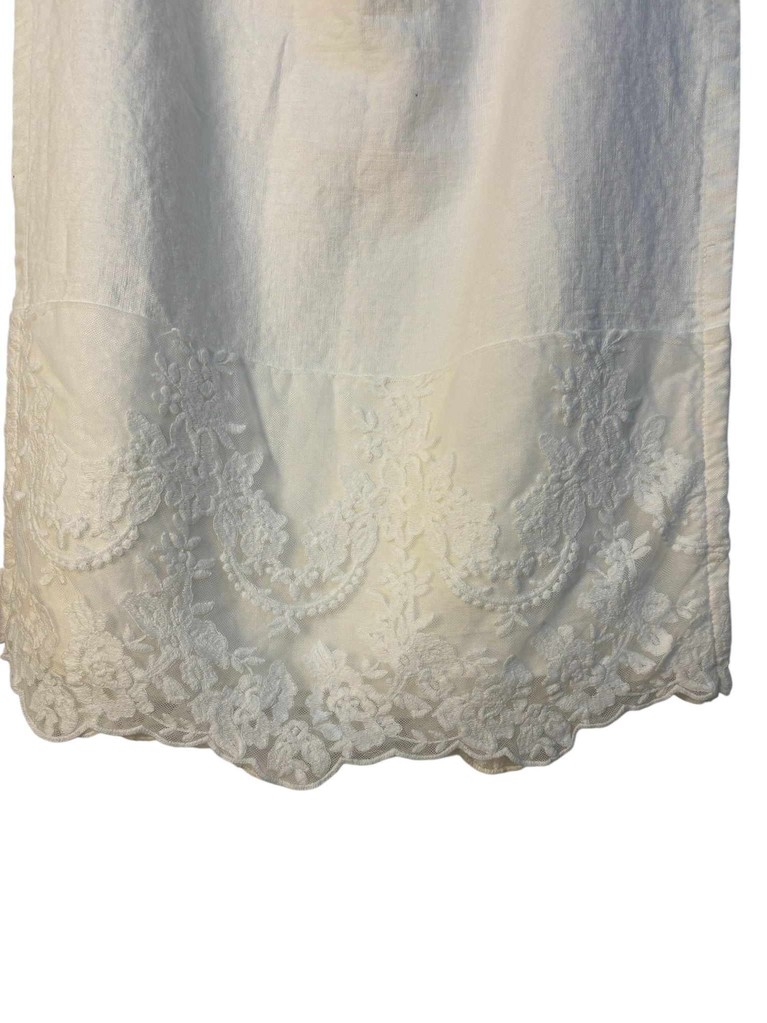 Runner in Lino Bianco con Ricamo Versailles 50x160 cm - Chez Moi