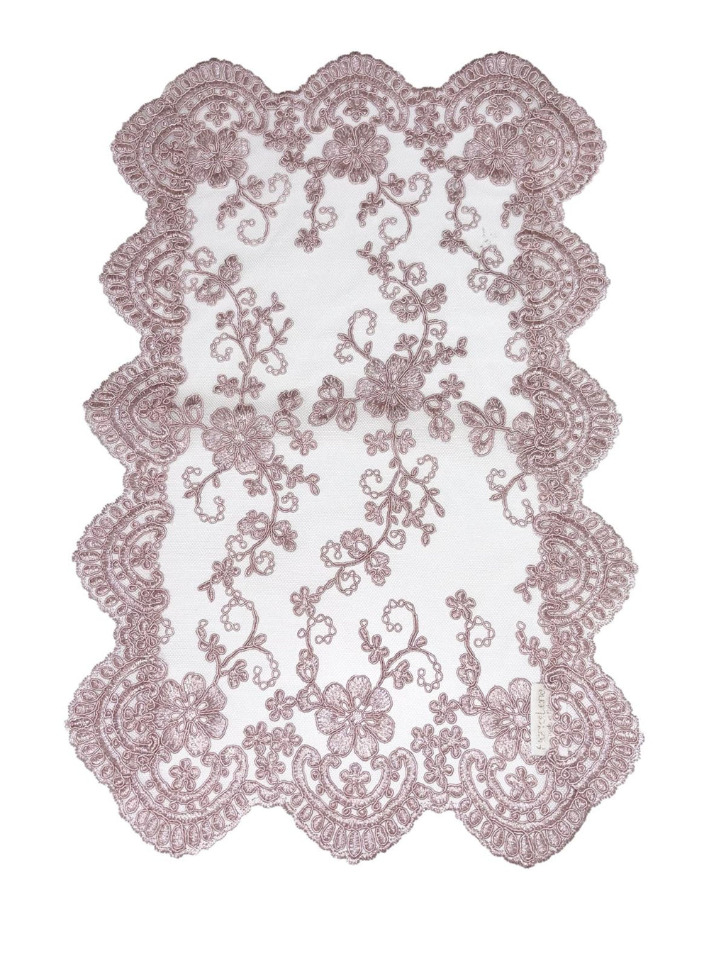 Tris di Centri in Pizzo Impero Laminato Rosa Antico - Fiori di Lena