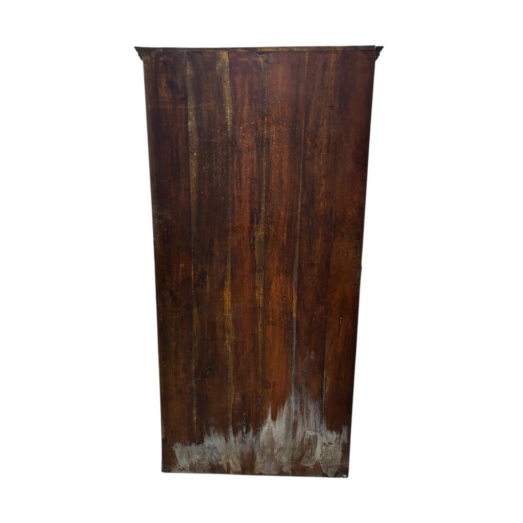 Libreria in Legno Sheesham con Disegni Floreali Dipinti a Mano 180 h cm – Finitura Ciliegio
