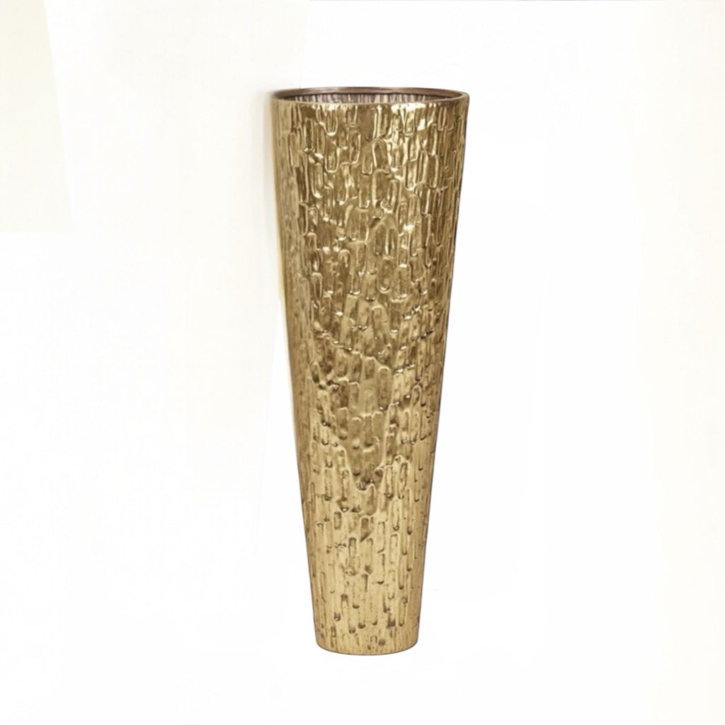 Vaso in Metallo Martellato Effetto Oro 30x80 cm - Fade