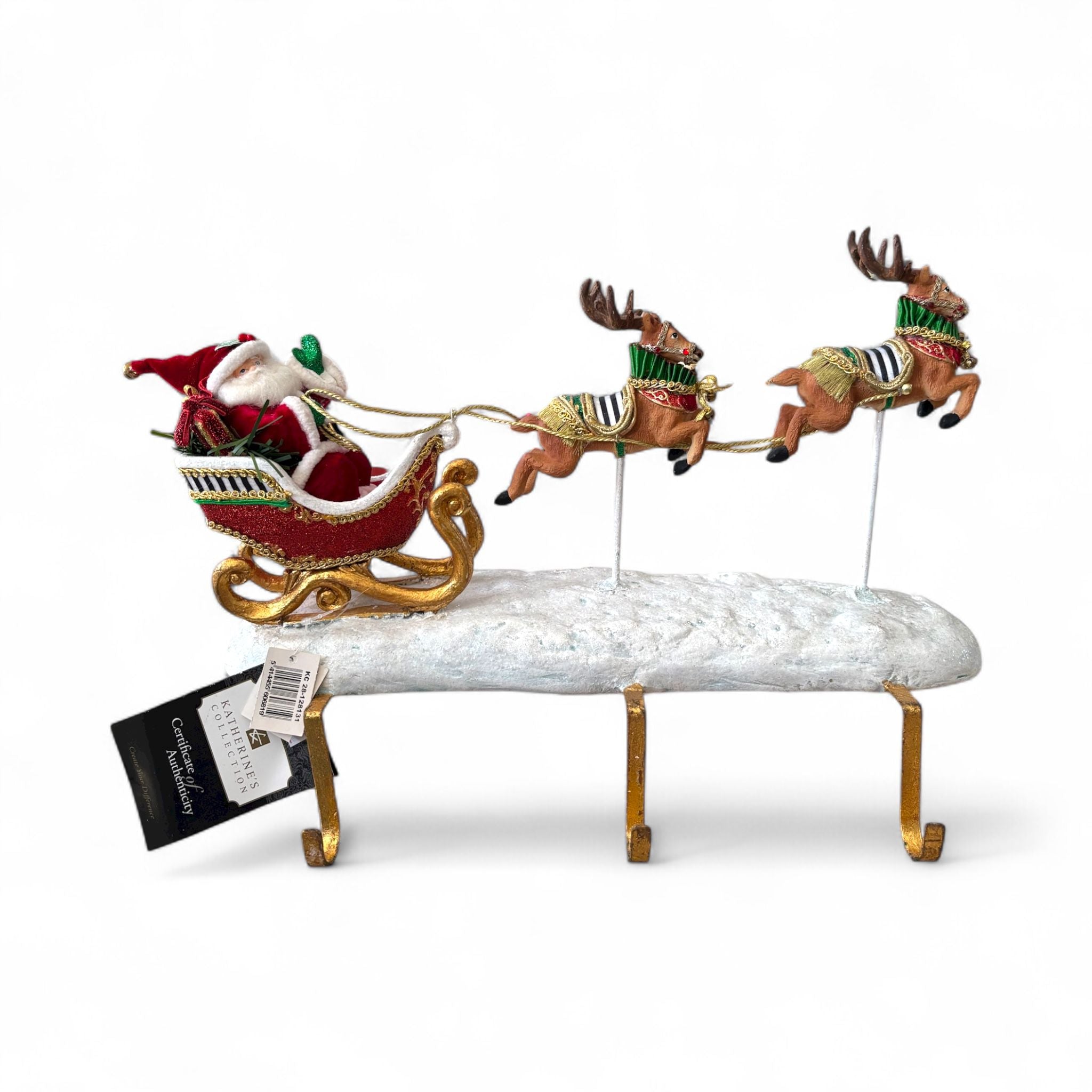 Babbo Natale in Slitta con Renne 42 cm - Katherine's Collection