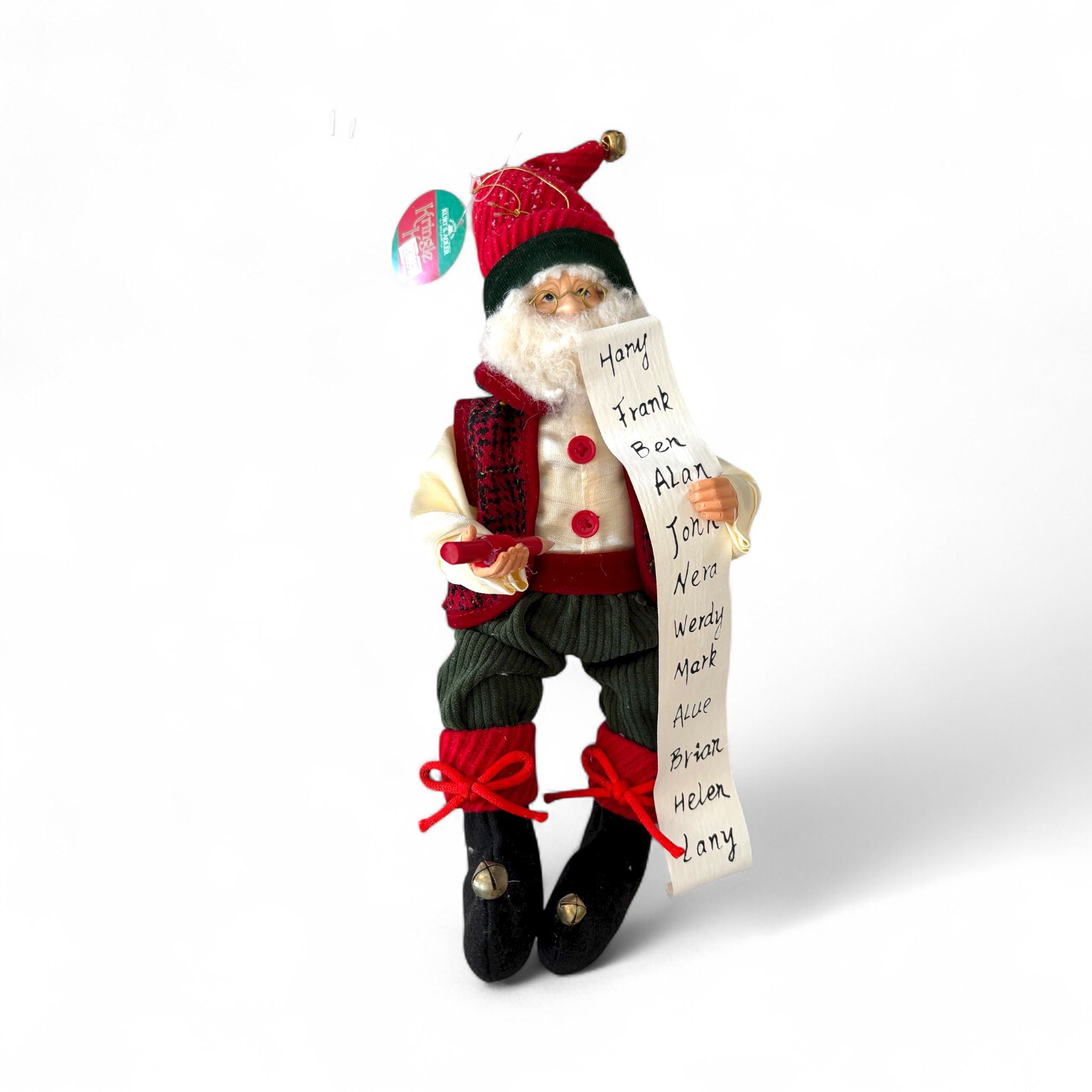 Babbo Natale Artigiano con Lista dei Bambini 30 cm - Kurt Adler
