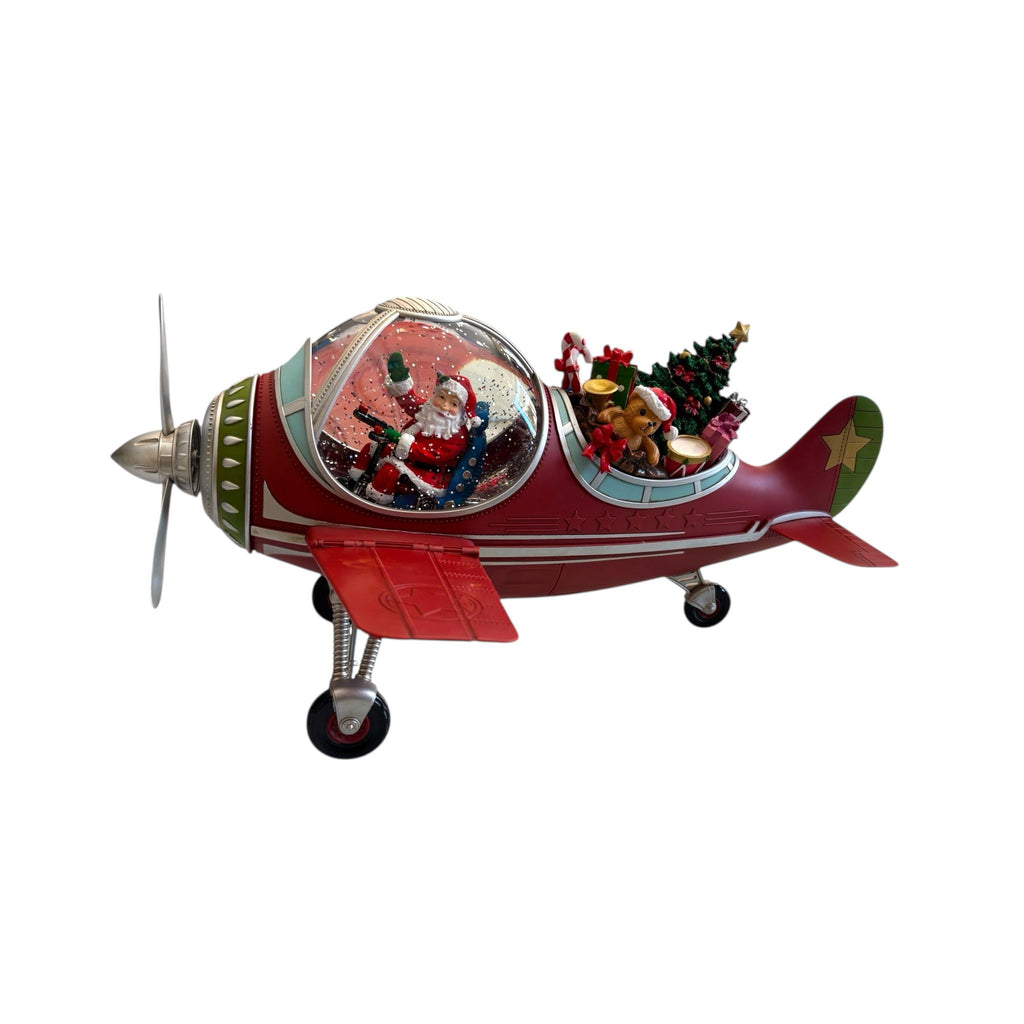 Aereo di Babbo Natale con  LED e Musica – 46×37×23 (h) cm - Hervit