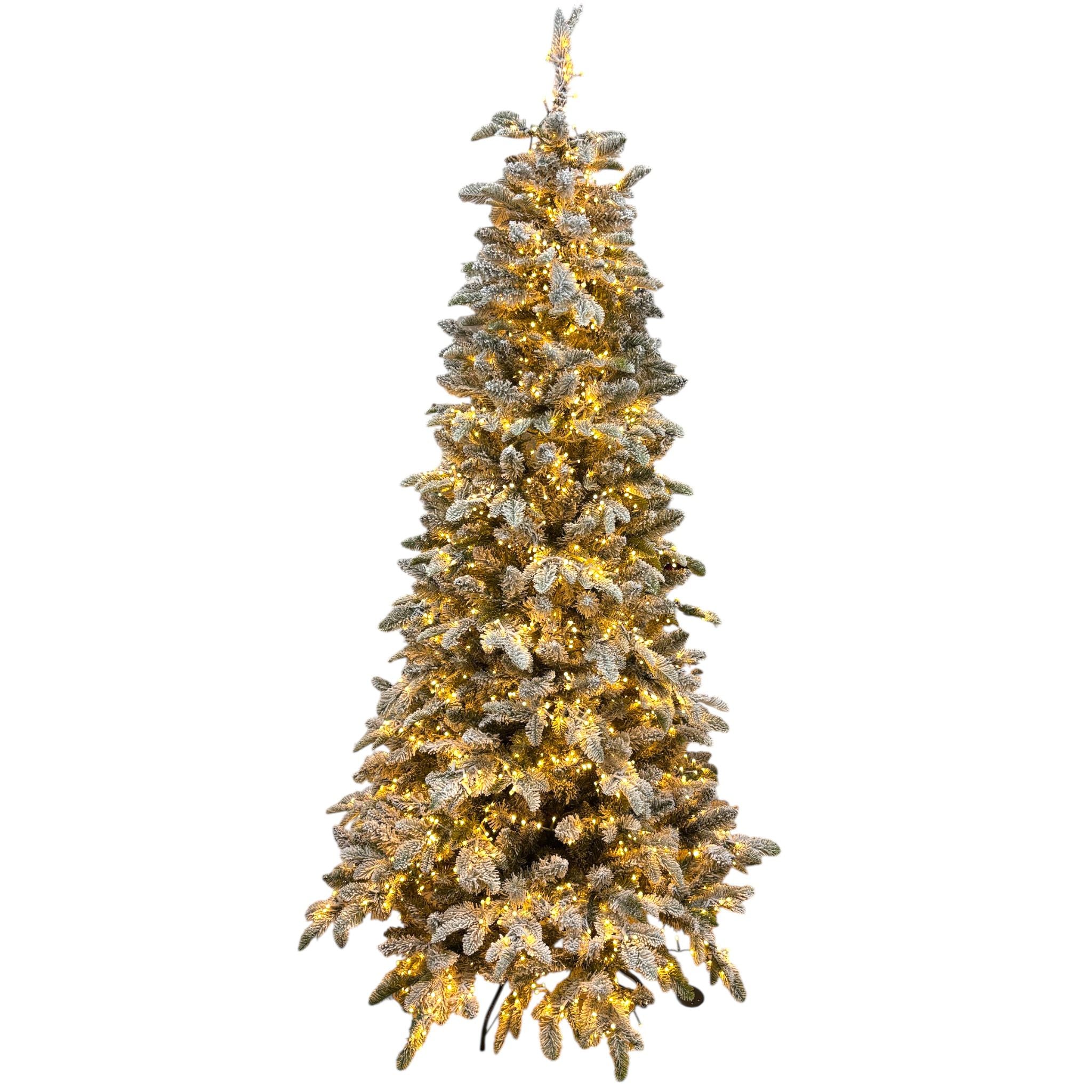 Albero di Natale Parco Floccato 180 h cm con 2200 LED a Luce Calda - Flora