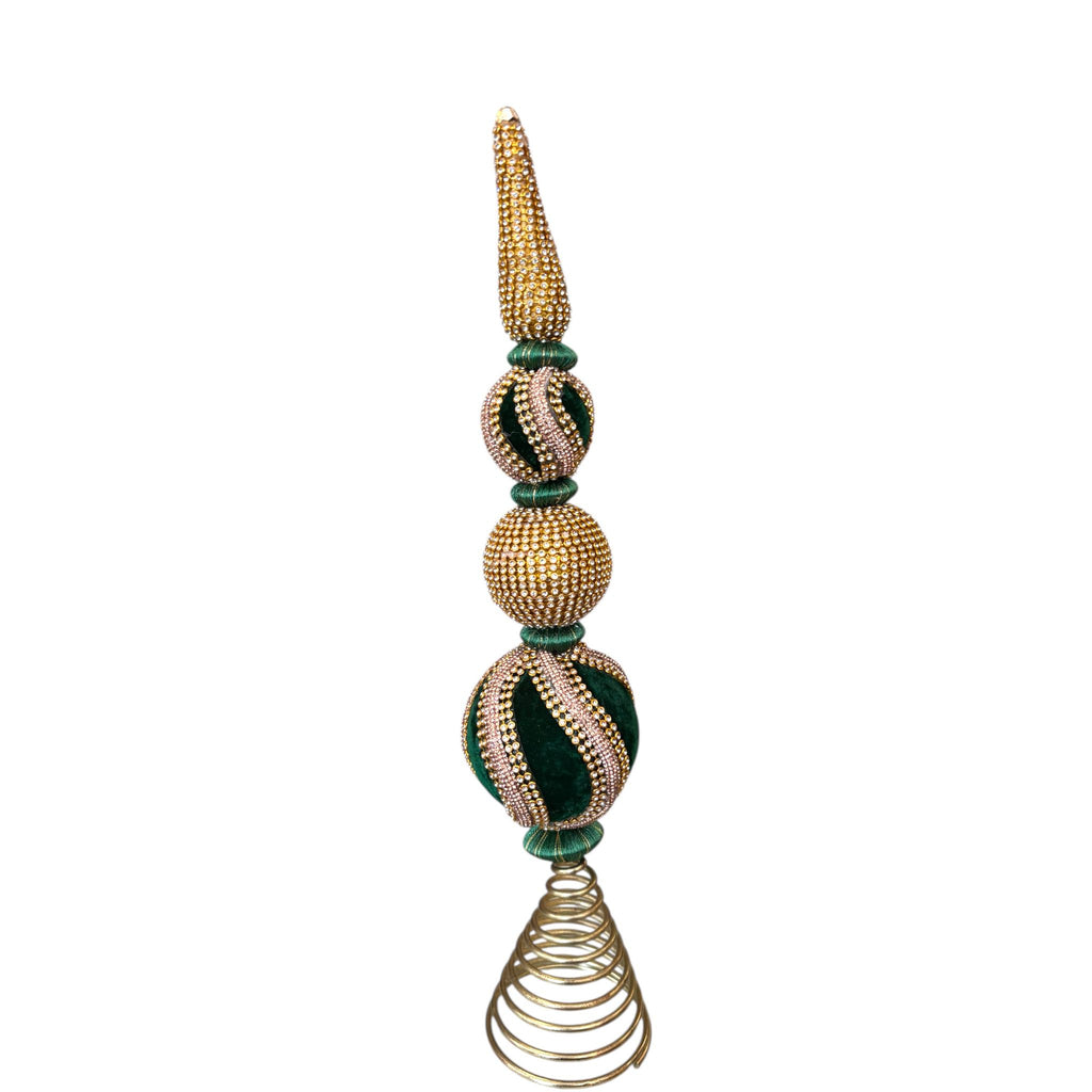 Puntale in Metallo e Velluto con Strass 38 cm - Fade