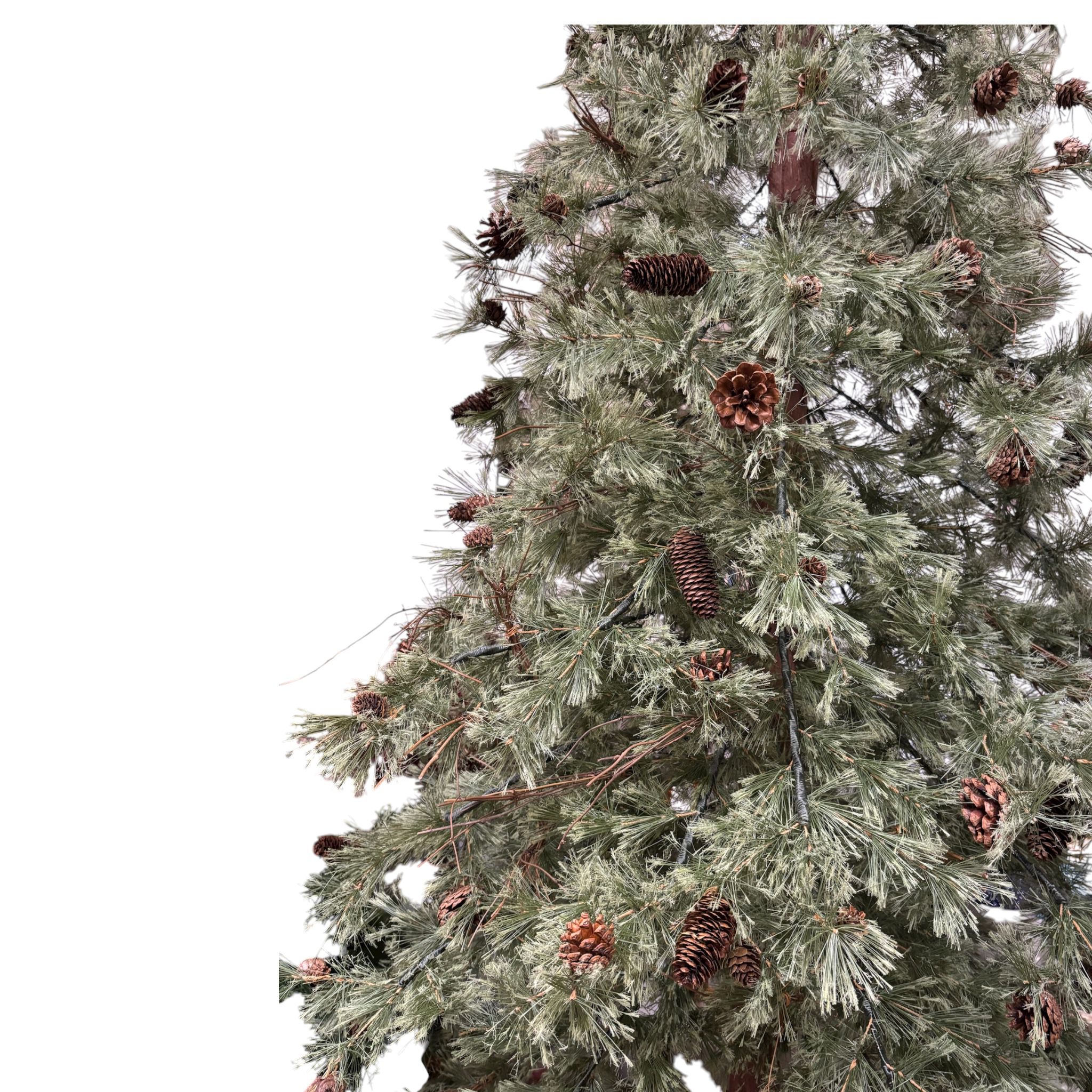 Albero di Natale Realistico con Pigne e Base in Ferro 300 cm – Goodwill
