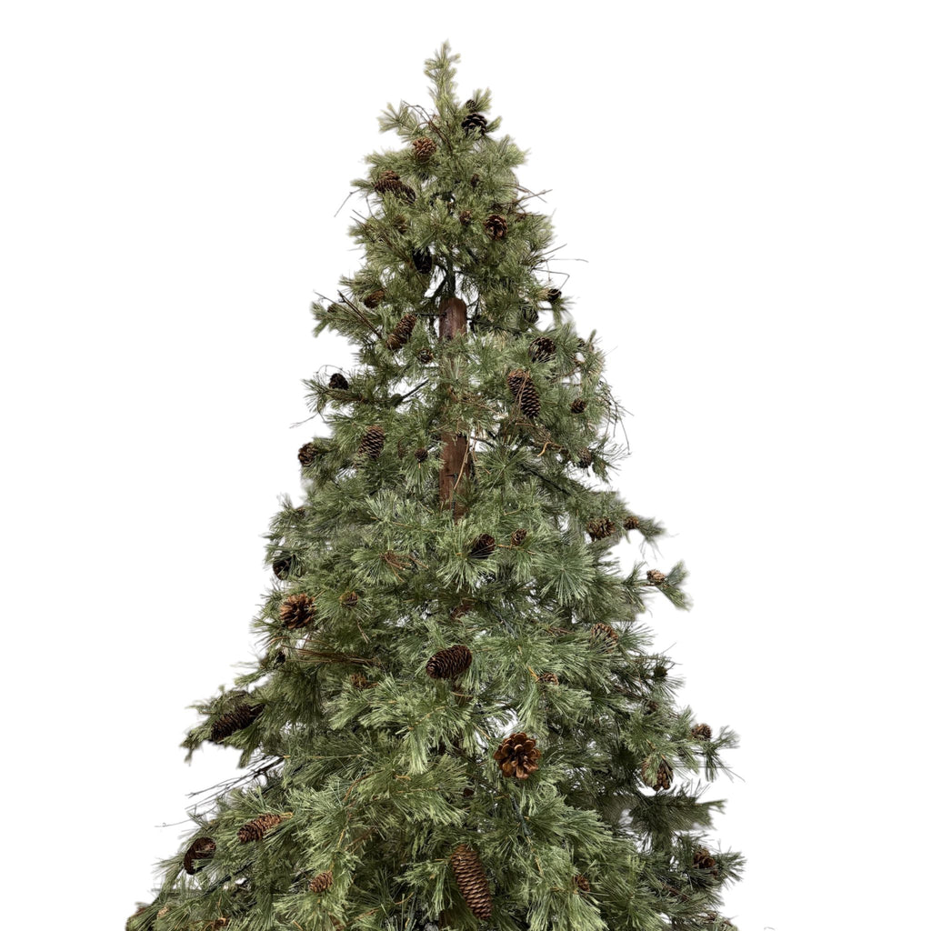 Albero di Natale Realistico con Pigne e Base in Ferro 300 cm – Goodwill