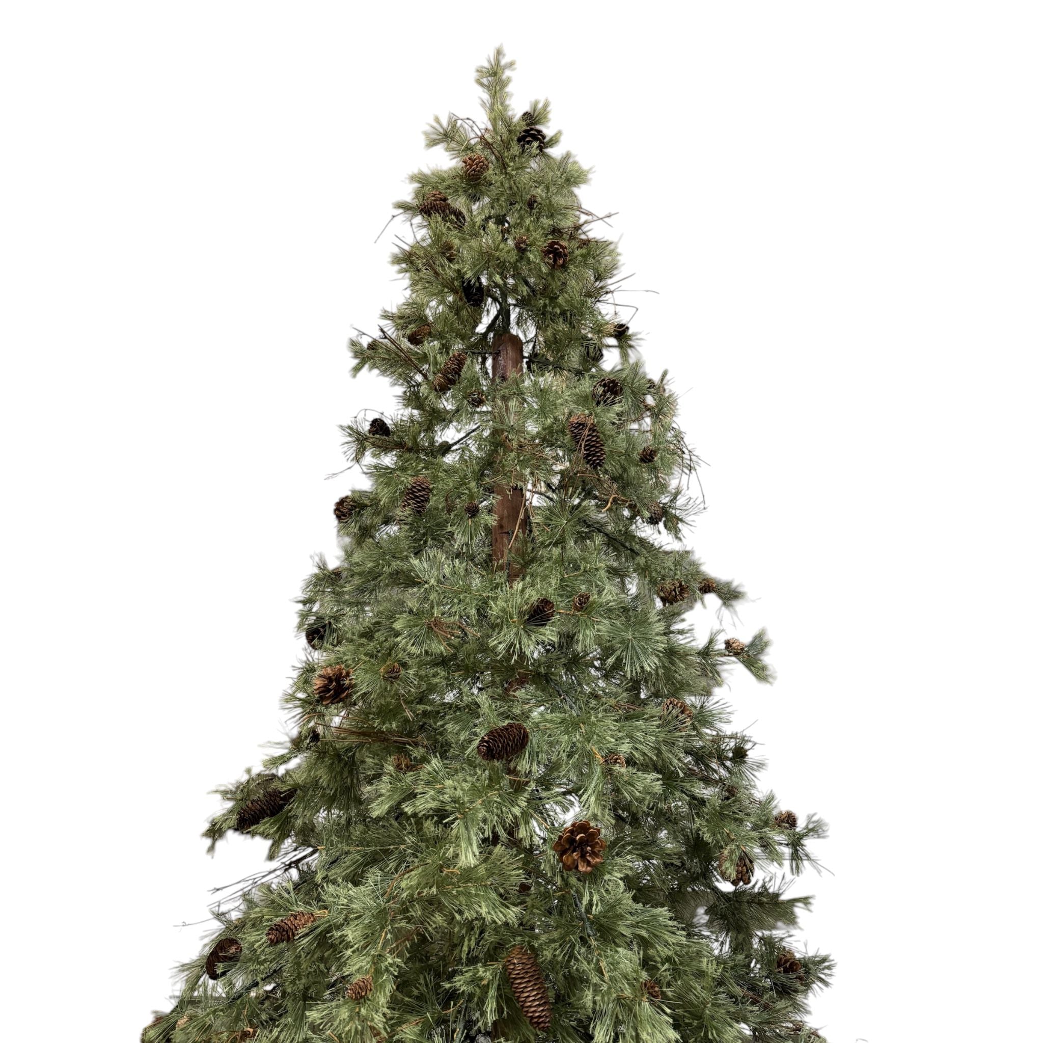 Albero di Natale Realistico con Pigne e Base in Ferro 300 cm – Goodwill