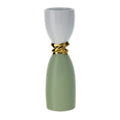 Vaso in Porcellana "Weaving" Bianco e Verde 41 h cm - Hervit