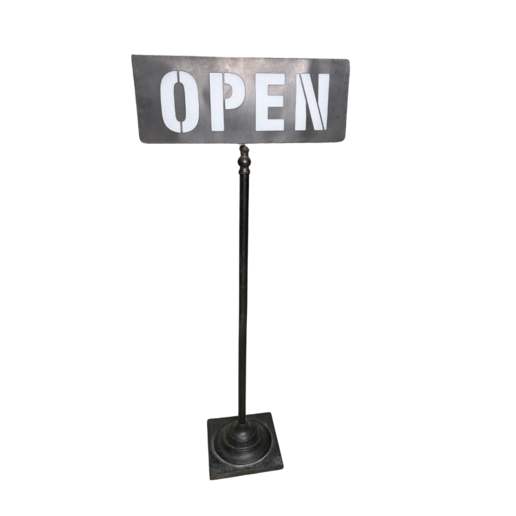 Insegna Luminosa da Terra “Open/Closed” Stile Vintage