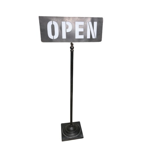 Insegna Luminosa da Terra “Open/Closed” Stile Vintage