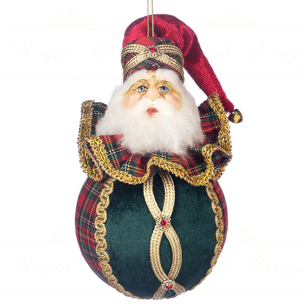 Decorazione Natalizia Babbo Natale su Sfera in Tessuto 17 cm - Goodwill