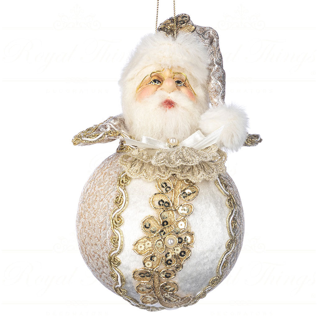 Decorazione Natalizia Regal Winter Santa Head on Ball 11 cm - Goodwill