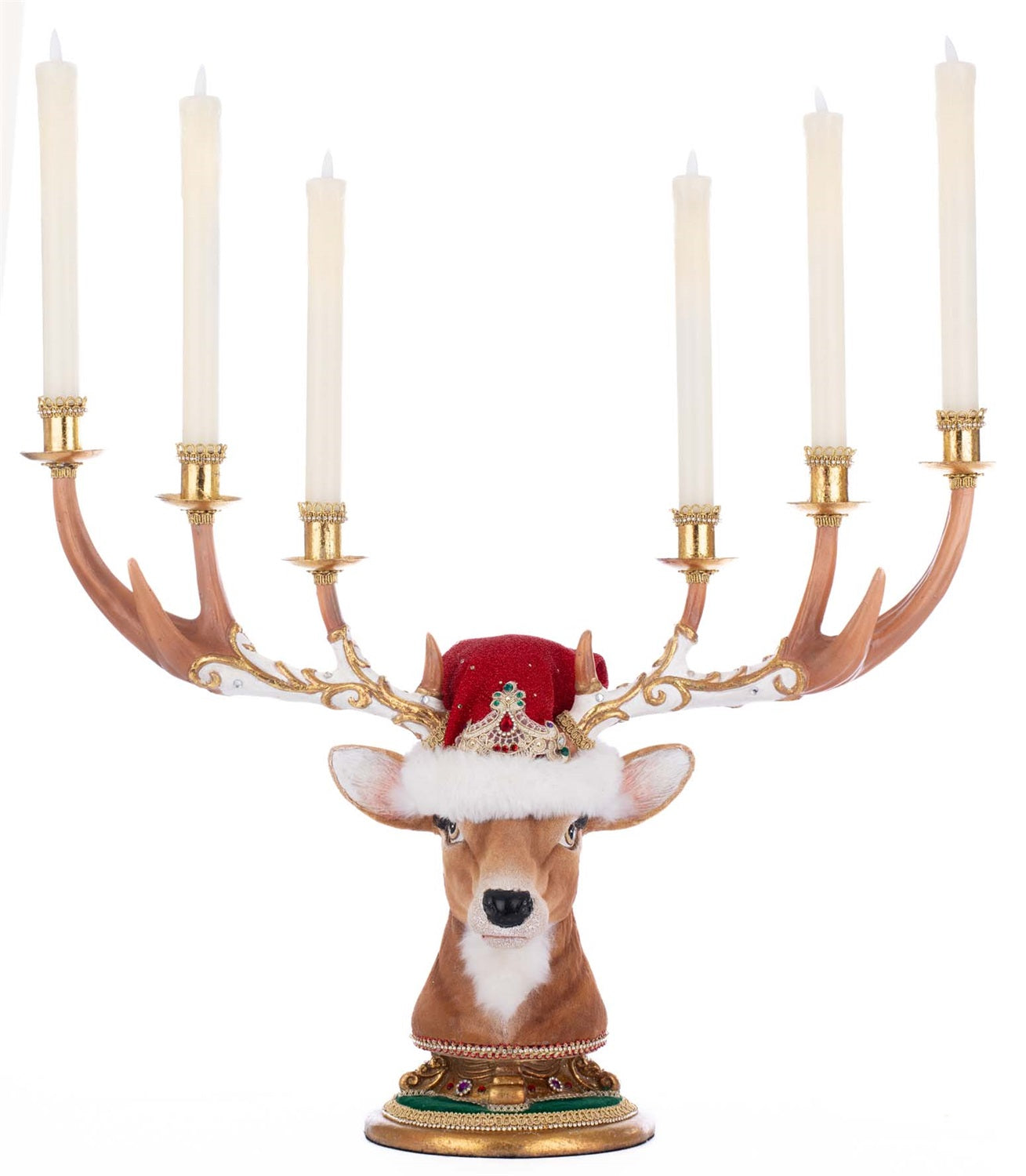 Candelabro Testa di Renna Royal Christmas Ball da Tavolo 67 cm - Katherine Collection