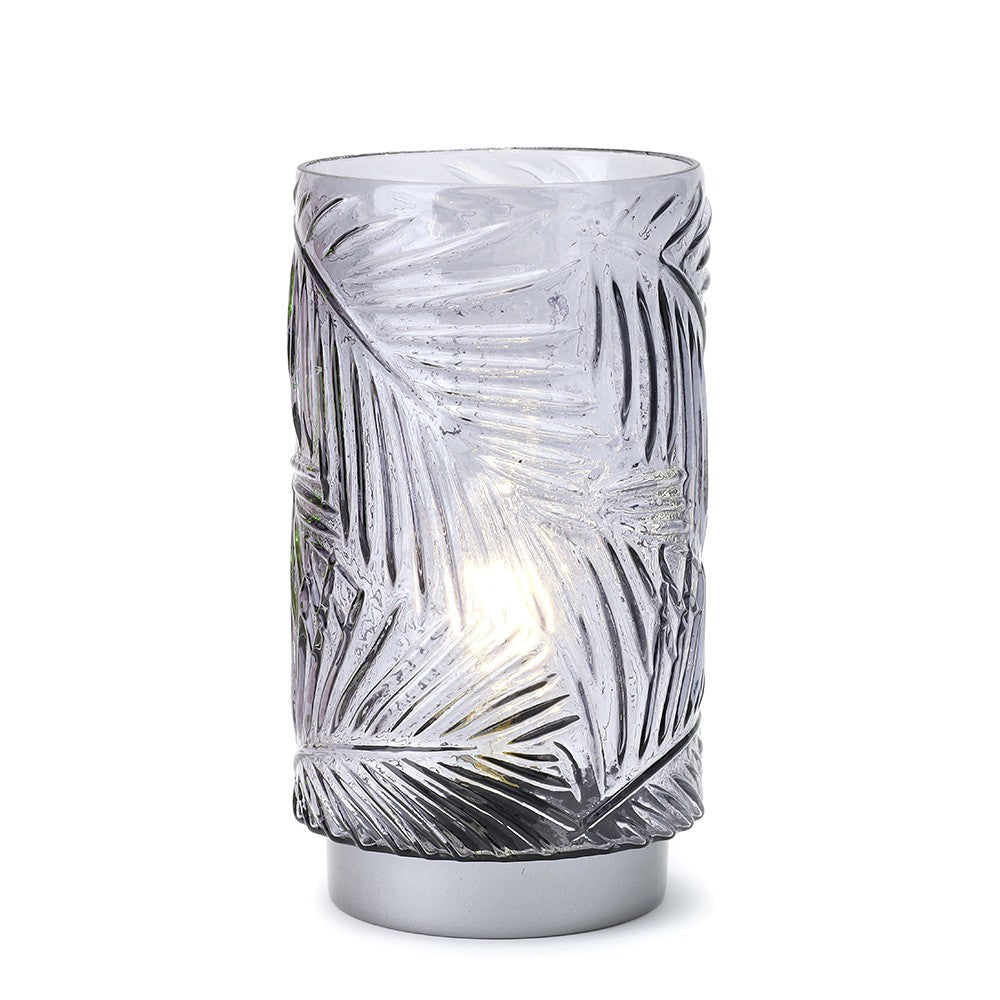 Lampada "Felce" in Vetro Fumè con Decoro in Rilievo - Hervit