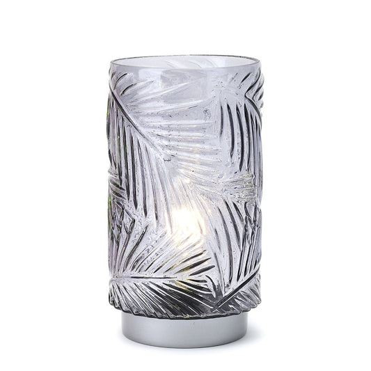Lampada "Felce" in Vetro Fumè con Decoro in Rilievo - Hervit